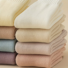 3 Pairs Plush Lined Socks Comfy & Warm Mid Tube Women's Stockings