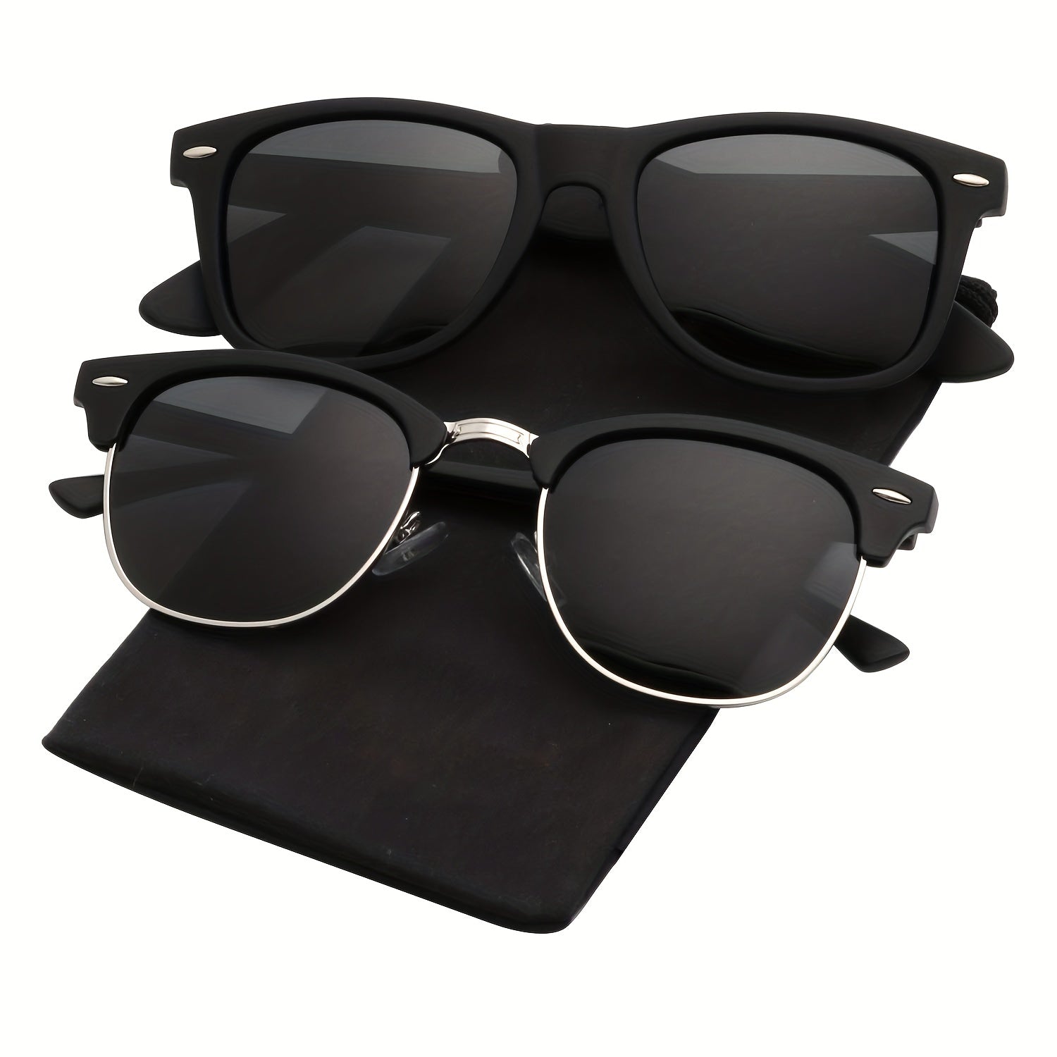 Polarized Sunglasses Semi Rimless Frame Driving Sun Glasses