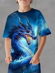 Dragon 3D Print T Shirt For Boys Lightweight Comfy & Stylish Summer Clothing