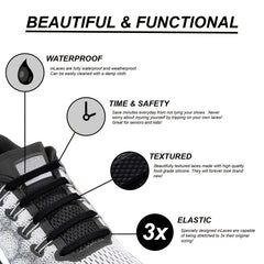 Silicone Tieless Lazy Shoe Laces Waterproof I-shaped Shoe Laces