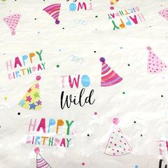 Jungle Safari Animals 2nd Birthday Tablecloth Giraffe Print Tablecover