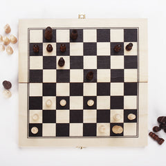 Folding Chess Set Portable Board Storage Slot Birthday Gift Beginners Party