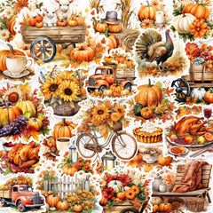 50pcs Thanksgiving Fall Stickers For Holiday DIY Crafts Art Journal