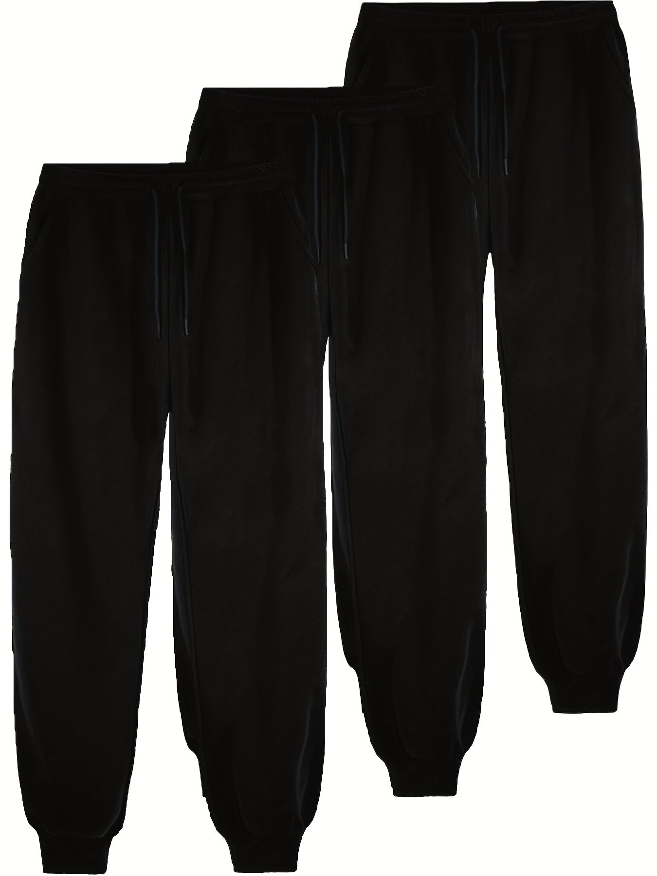 3pcs Men's Comfy Joggers Active Sweatpants Spring Fall Outdoor
