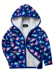 Toddler Fleece Jacket Baby Boys Girls Zip Up Hoodie Thick Warm Coat