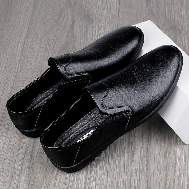 CLOHOO Men's Leather Loafer Shoes Customized Rubber Sole Slip On