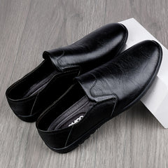 CLOHOO Men's Leather Loafer Shoes Customized Rubber Sole Slip On