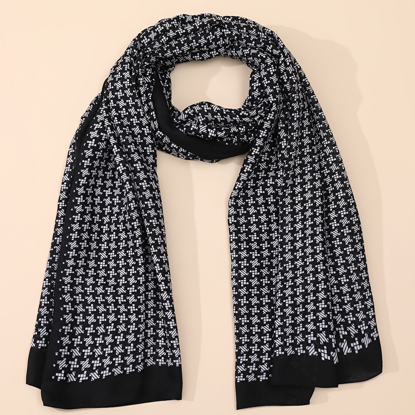 Houndstooth Scarf Unisex Autumn Winter Scarf Shawl Women