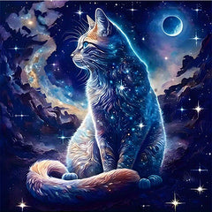 DIY 5D Starry Sky Cat Diamond Painting Kit - Frameless - Embroidery Cross Stitch