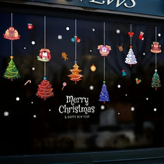 Christmas Tree Stickers Ornaments Cartoon Animal Transparent Wall Stickers