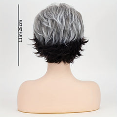 Short Curly Wig With Bangs Natural Fluffy Heat Resistant Synthetic Wig