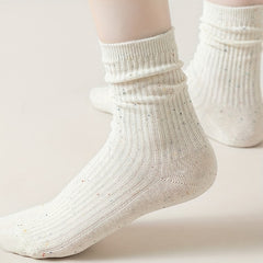 6 Pairs Colorful Polka Dot Socks Comfy & Breathable Mid Tube Socks Women's