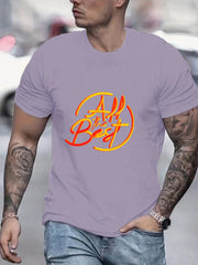 Men's Graphic Crew Neck Active T-Shirt for Summer