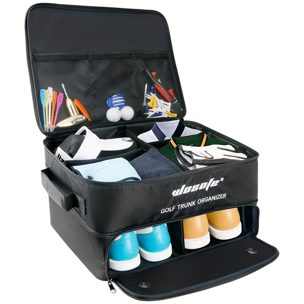 Waterproof Golf Storage Bag with Shoe Compartment - Large Capacity