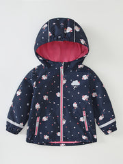 Toddler Girl's Waterproof Windproof Hooded Jacket