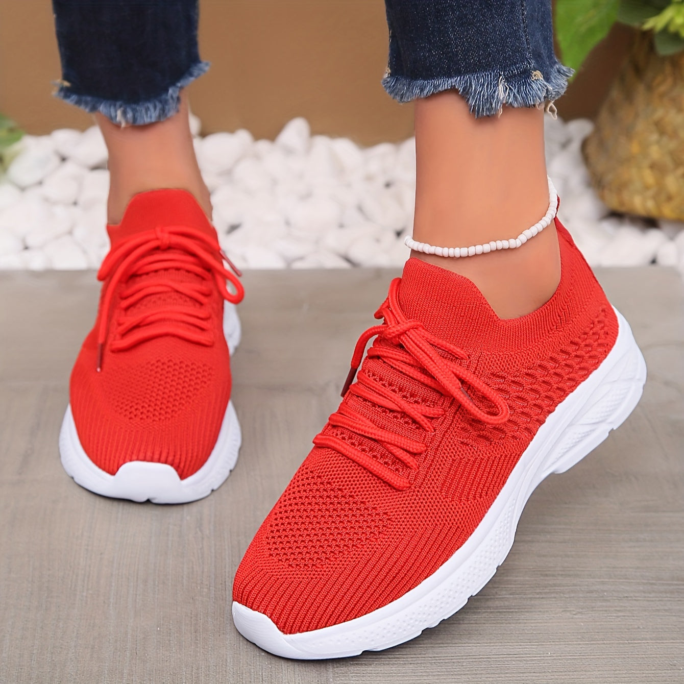 Women's Lightweight Mesh Breathable Running Shoes Comfortable Non slip Sport