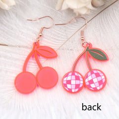 Cherry Fruit Spike Ball Ear Hook Earrings Y2K Jewelry