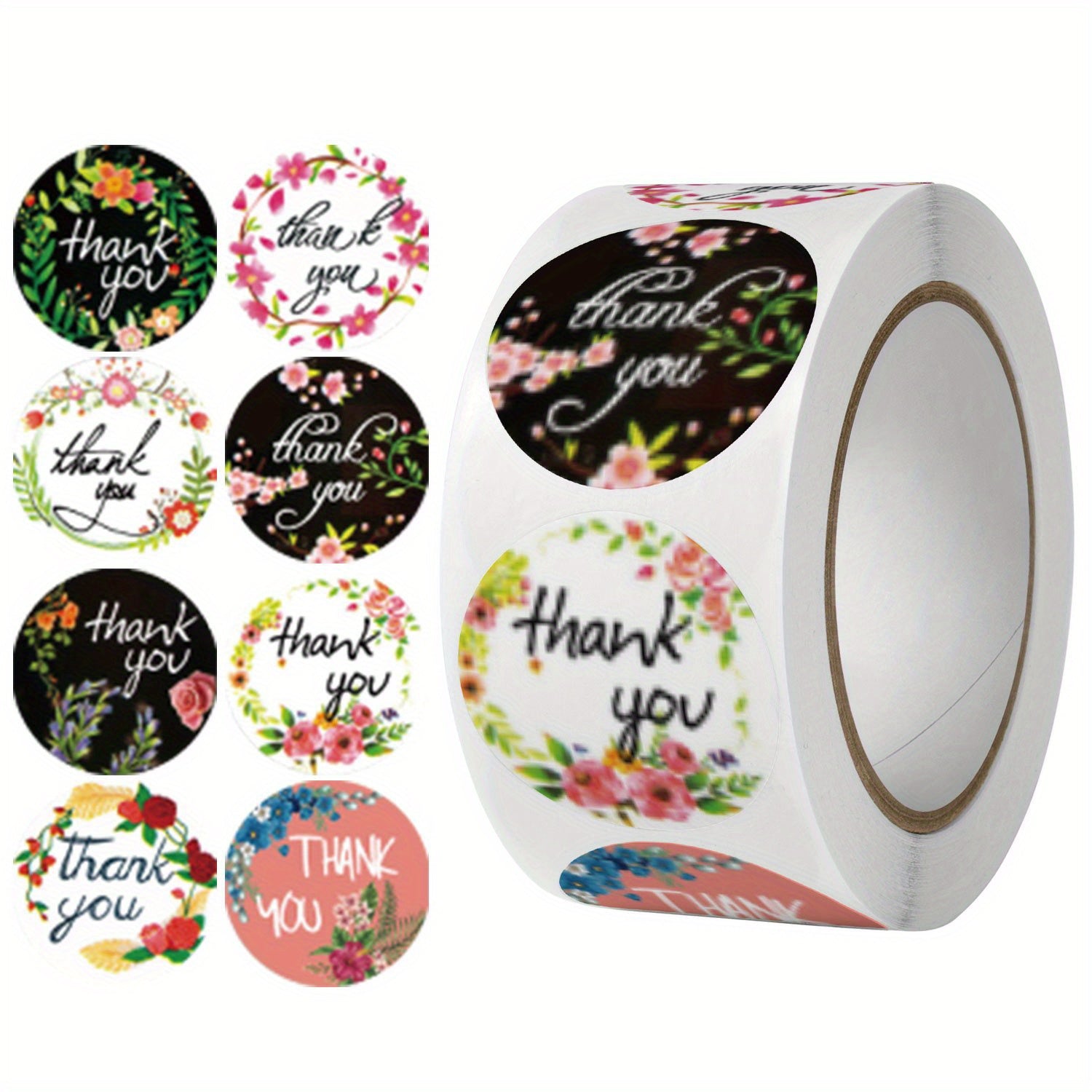 500pcs Thank You Sticker Round Labels Dragees Candy Bag Wedding Stickers
