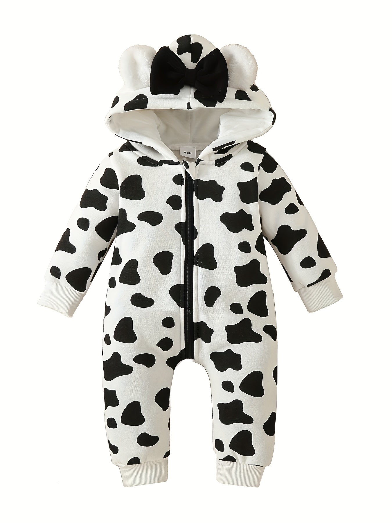 Baby Bowknot Hooded Sweatshirt Romper Zipper Outwear Christmas Gift
