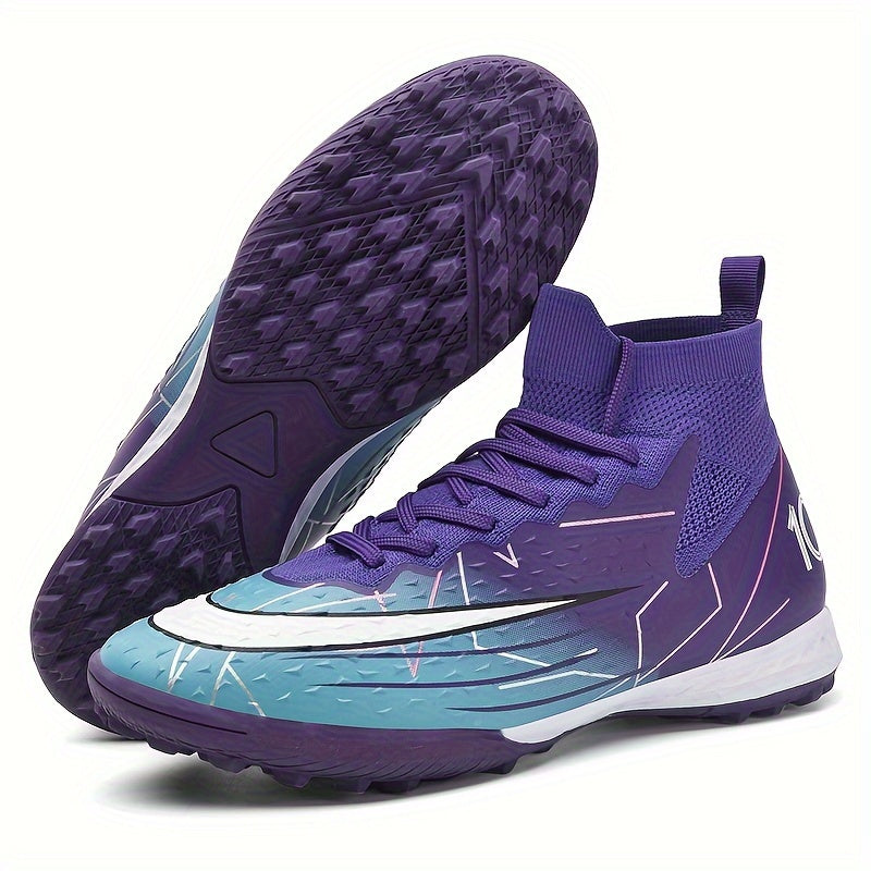 Men's High Top Turf Football Boots Anti skid Outdoor Soccer Cleats