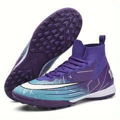Men's High Top Turf Football Boots Anti skid Outdoor Soccer Cleats