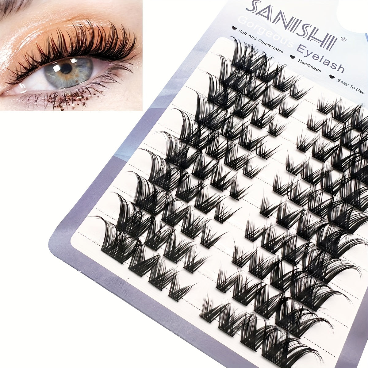 Cat Eye Lashes Natural DIY Eyelash Extensions Kit D Curling Volume