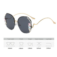 Rhinestone Sunglasses Women Rimless Sunglasses