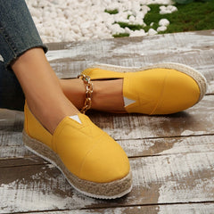 Women's Espadrille Flat Loafers Slip On Canvas Shoes