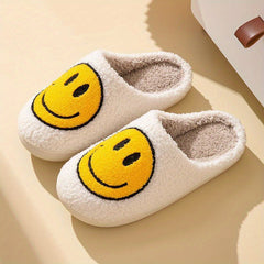 Women's Smile Face Slippers Soft & Comfy Non Slip House Shoes