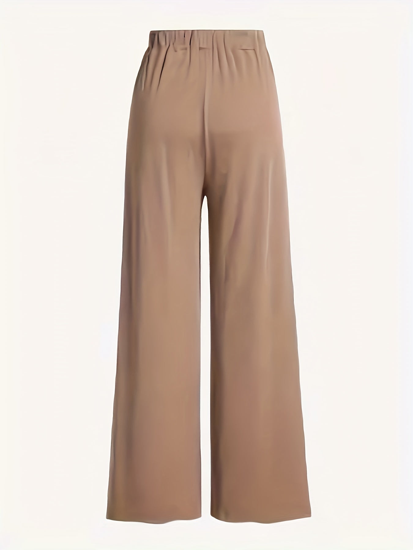 Wide Leg Elastic Waist Pants Casual Solid Long Length Pants