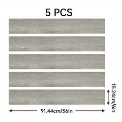 5pcs 6'' X 91 Wood Grain Floor Stickers Non Slip Self Adhesive Wall Stickers