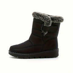 Waterproof Non slip Thickened Medium Tube Snow Boots for Women