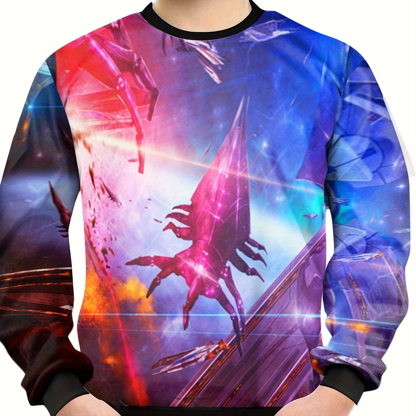 3D Space Machine Print Boys Sweatshirt Long Sleeve Top