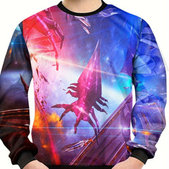 3D Space Machine Print Boys Sweatshirt Long Sleeve Top