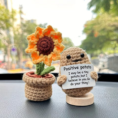 1pc Hand-woven Doll Positive Energy Potato Decoration Card