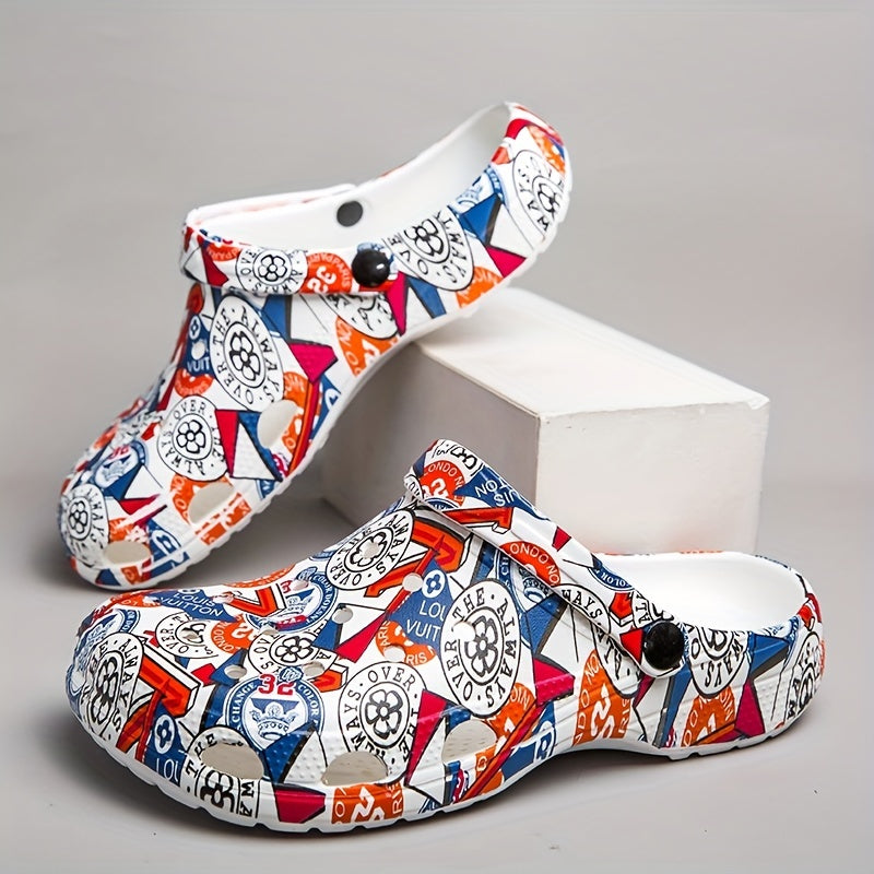 Women's Floral Pattern Clogs Slip On Pillow Slides