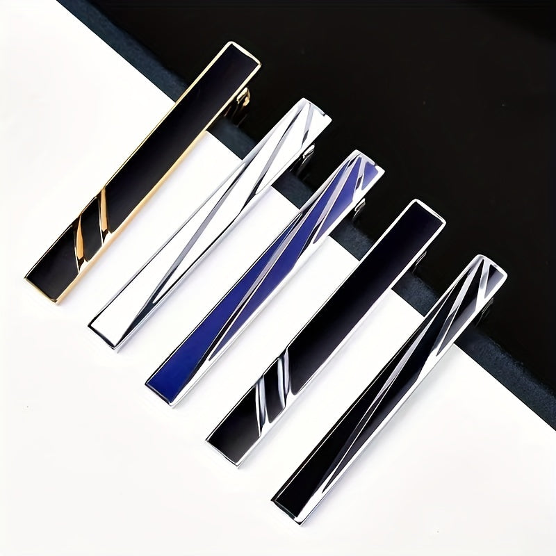 Men's Striped Tie Clip Business Formal Wear Tie Accessories