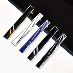 Men's Striped Tie Clip Business Formal Wear Tie Accessories