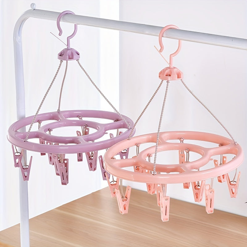 Clip Round Drying Rack 360 Degree Hanging Socks Hanger