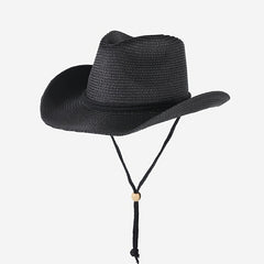 Cowboy Cowgirl Sunscreen Straw Hat for Outdoor Travel Beach Camping