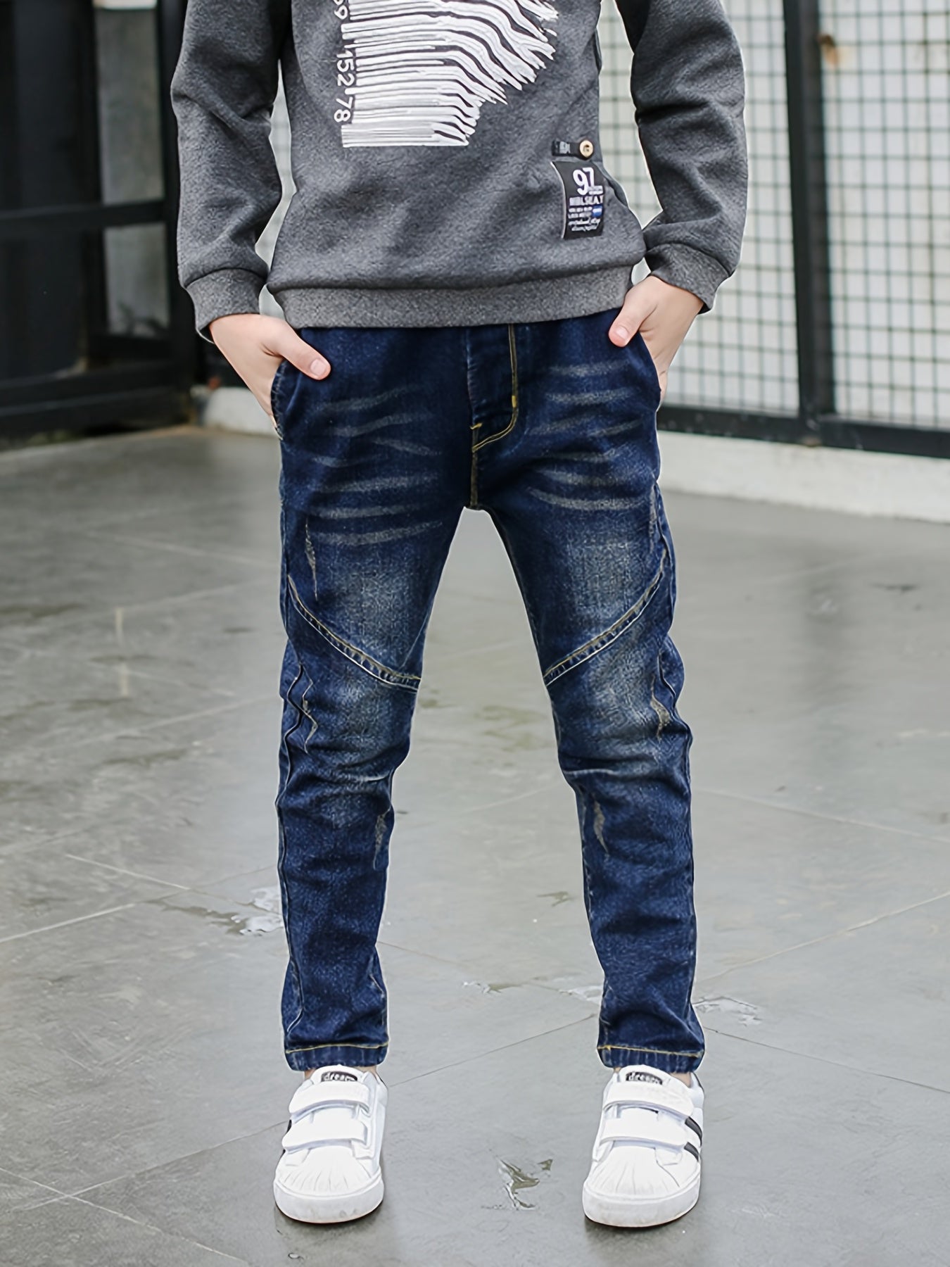 Boys Denim Pants w/ Pocket Kids Clothes Spring Autumn Outdoors