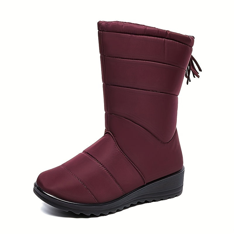 Tassel Decor Round Toe Soft Snow Boots Waterproof Winter Boots