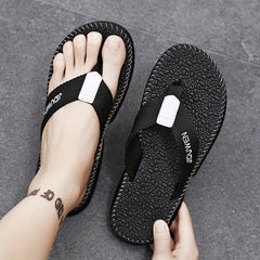 Men's Letter Print Thong Sandals Non Slip Flip flops