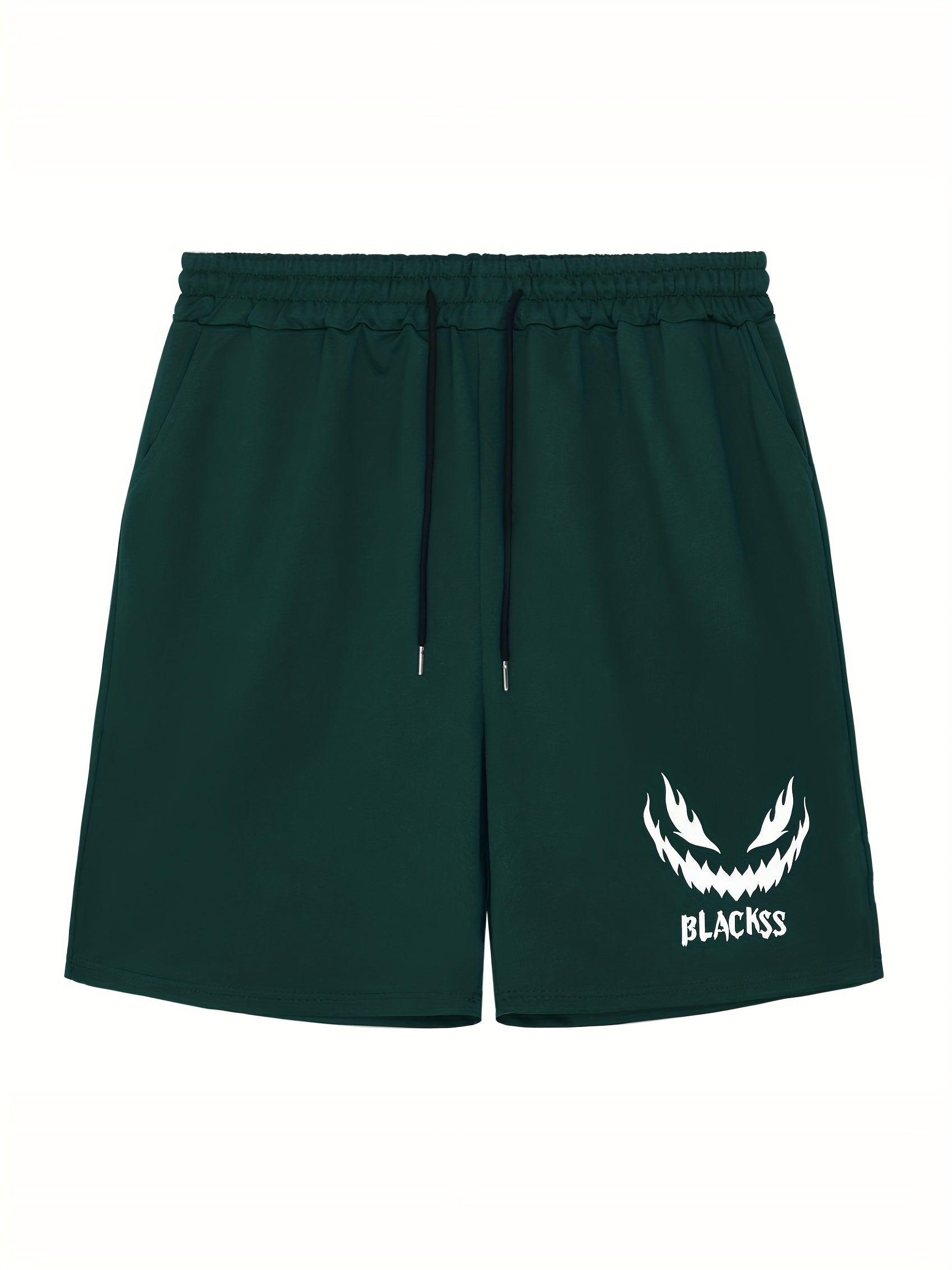 Men's Pumpkin Face Workout Shorts Stretch Drawstring Sports Short