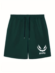 Men's Pumpkin Face Workout Shorts Stretch Drawstring Sports Short