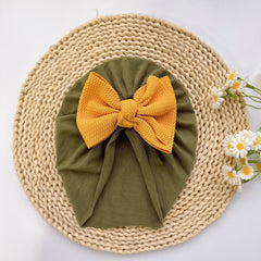 Baby Girls Twill Bubble Bow Turban Soft Hair Wrap Head Accessory
