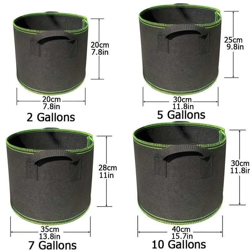 Plant Grow Bags Garden Fabric Pots Aeration Heavy Duty Nonwoven Handles