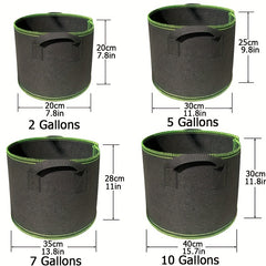 Plant Grow Bags Garden Fabric Pots Aeration Heavy Duty Nonwoven Handles