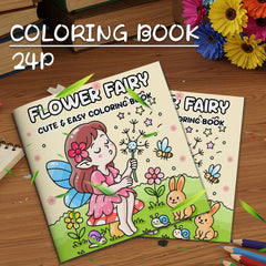 Flower Fairy Coloring Book - 24 Cartoon Pages with Vibrant Designs