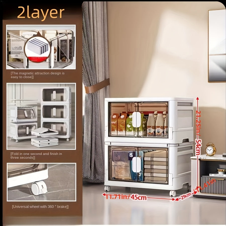 Foldable Shoes Storage Drawer with Doors - Portable Box for Closet Organ